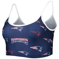 Brassière de détente en tricot Concepts Sport pour femmes, bleu marine, New England Patriots Breakthrough Allover