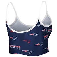 Brassière de détente en tricot Concepts Sport pour femmes, bleu marine, New England Patriots Breakthrough Allover