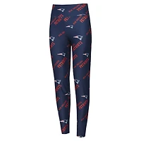 Women's Concepts Sport Navy New England Patriots Breakthrough Allover Print Knit Sleep Leggings