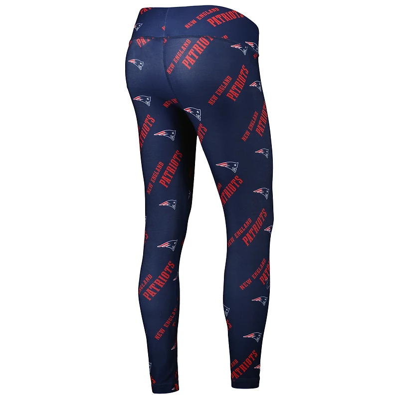 Women's Concepts Sport Navy New England Patriots Breakthrough Allover Print Lounge Leggings