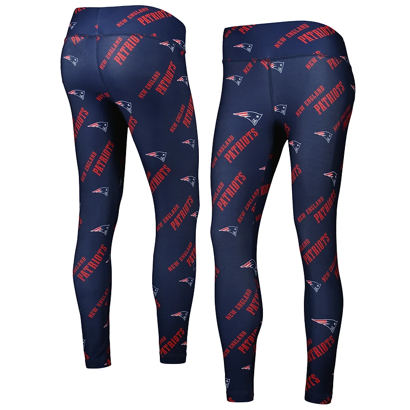 Concepts Sport - Bleu marine New England Patriots Breakthrough Legging de salon à imprimé intégral pour femme
