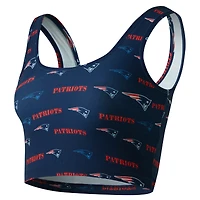 Brassière Concepts Sport Navy New England Patriots à imprimé mosaïque pour femme