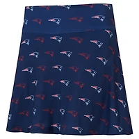 Women's Concepts Sport Navy New England Patriots Record Allover Print Knit Sleep Skort