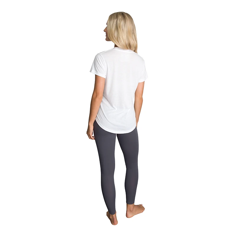 Ensemble haut à manches courtes et leggings Concepts Sport blanc/anthracite des New England Patriots Sonata pour femme