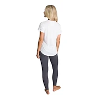 Ensemble haut à manches courtes et leggings Concepts Sport blanc/anthracite des New England Patriots Sonata pour femme