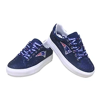 Women's Cuce Navy New England Patriots Team Color Crystal Sneakers