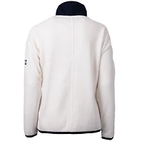 Women's Cutter & Buck Cream New England Patriots Cascade Eco Sherpa Fleece Full-Zip Jacket