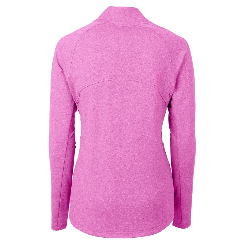 Women's Cutter & Buck  Pink New England Patriots Adapt Eco Knit Heather Recycled Full-Zip Jacket