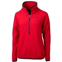 Veste polaire demi-zippée en sherpa écologique Americana Cascade pour femme, Cutter & Buck, rouge, des New England Patriots