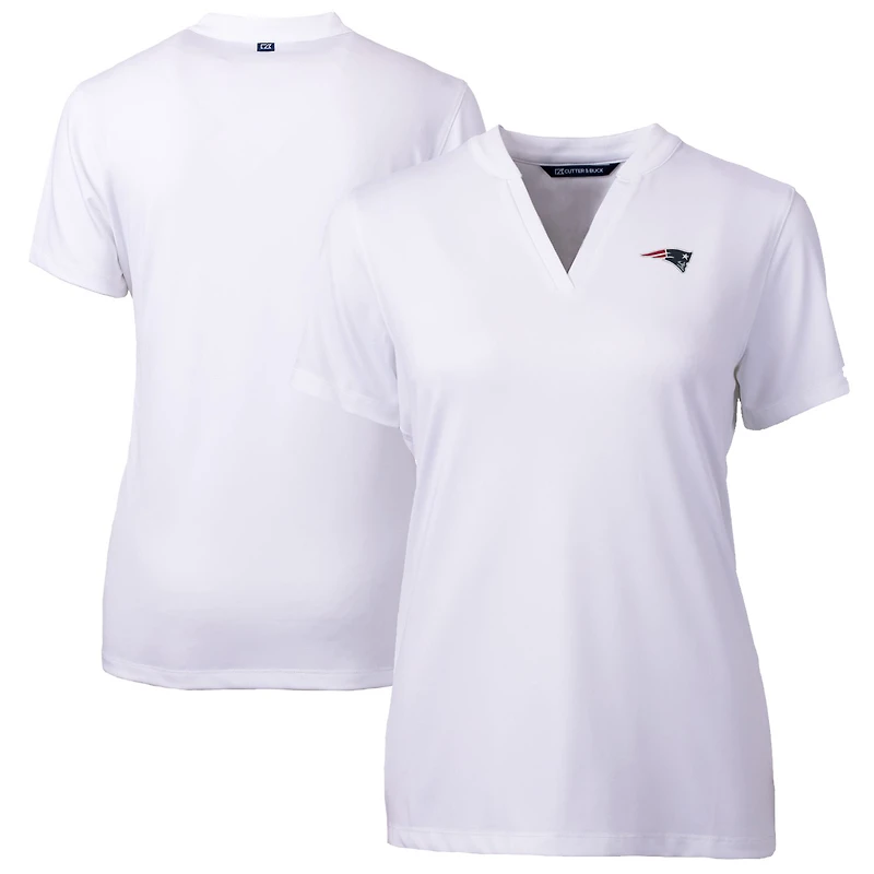 Polo blanc Cutter & Buck pour femme des New England Patriots Forge Stretch Blade