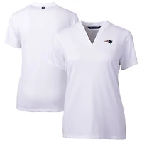 Polo blanc Cutter & Buck pour femme des New England Patriots Forge Stretch Blade