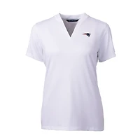 Polo blanc Cutter & Buck pour femme des New England Patriots Forge Stretch Blade