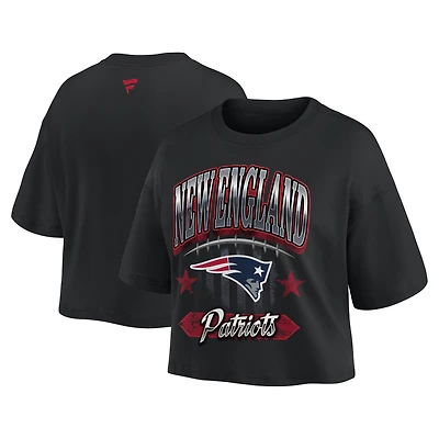 Women's Fanatics Black New England Patriots Americana Cropped T-Shirt