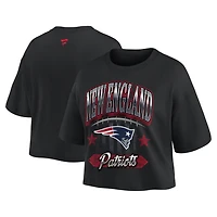 Women's Fanatics  Black New England Patriots Americana Cropped T-Shirt