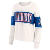 Women's Fanatics Cream New England Patriots Antique Block Long Sleeve T-Shirt