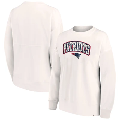 Sweat-shirt à enfiler imprimé léopard New England Patriots pour femme de la collection Fanatics Cream