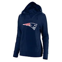 Women's Fanatics Drake Maye Navy New England Patriots Plus Player Name & Number V-Neck Hoodie