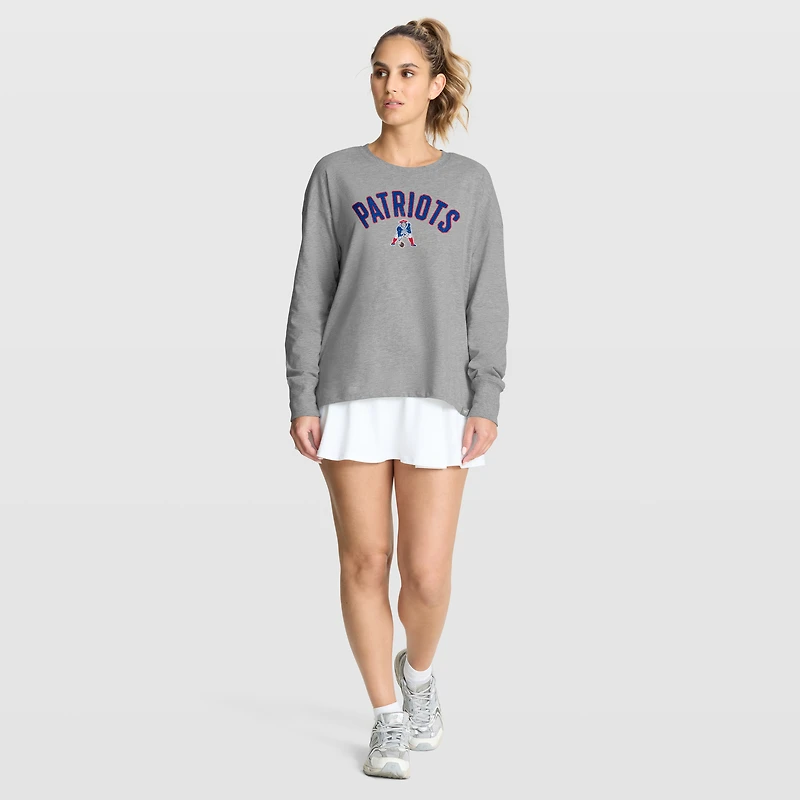Women's Fanatics Heather Gray New England Patriots Hometown Legacy Long Sleeve T-Shirt