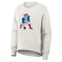 Sweat-shirt surdimensionné Fanatics gris chiné pour femme, motif Hometown des Patriots de la Nouvelle-Angleterre