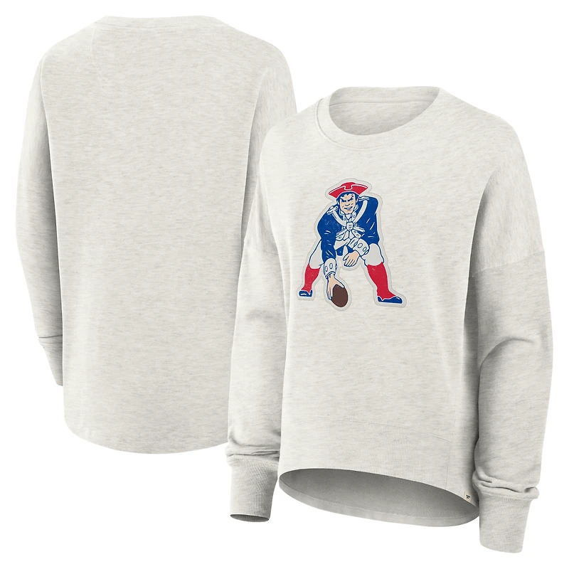 Sweat-shirt surdimensionné Fanatics gris chiné pour femme, motif Hometown des Patriots de la Nouvelle-Angleterre