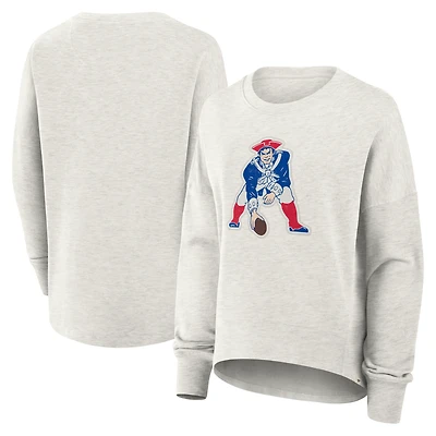 Sweat-shirt surdimensionné Fanatics gris chiné pour femme, motif Hometown des Patriots de la Nouvelle-Angleterre