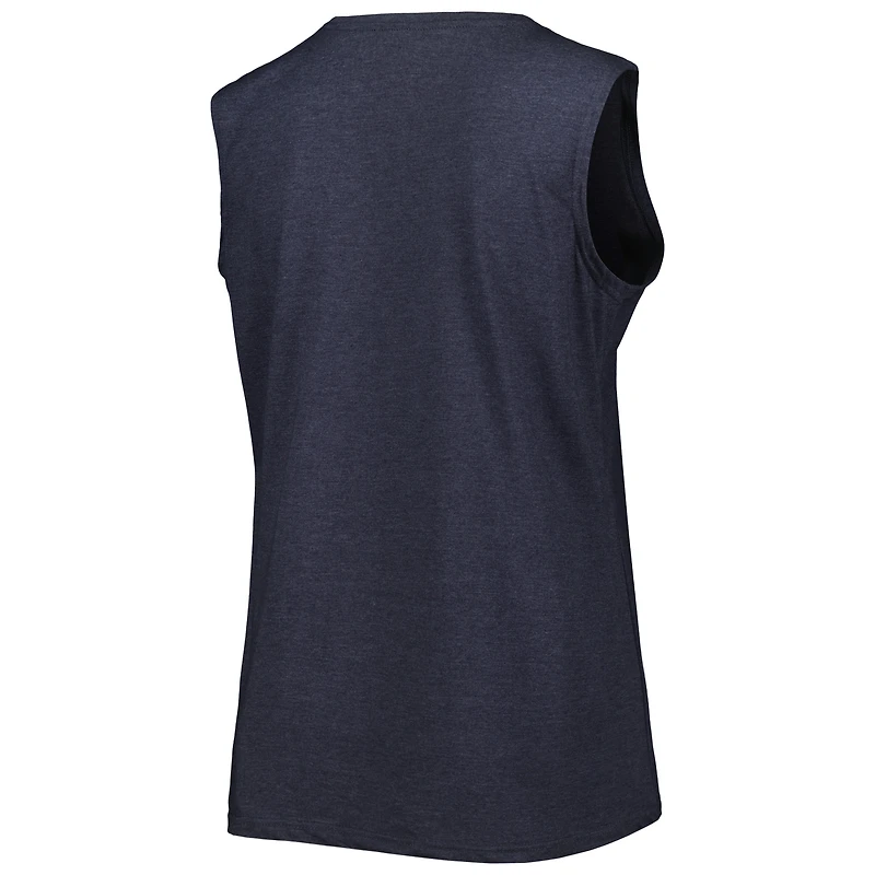 Débardeur grande taille Fanatics Heather Navy New England Patriots pour femmes