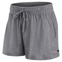 Women's Fanatics  Navy/Heather Charcoal New England Patriots Script T-Shirt & Shorts Lounge Set