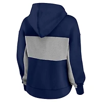 Women's Fanatics Navy/Heather Gray New England Patriots Filled Stat Sheet Pullover Hoodie