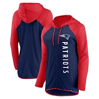 Sweat à capuche entièrement zippé Fanatics pour femmes, bleu marine/rouge, New England Patriots Forever Fan