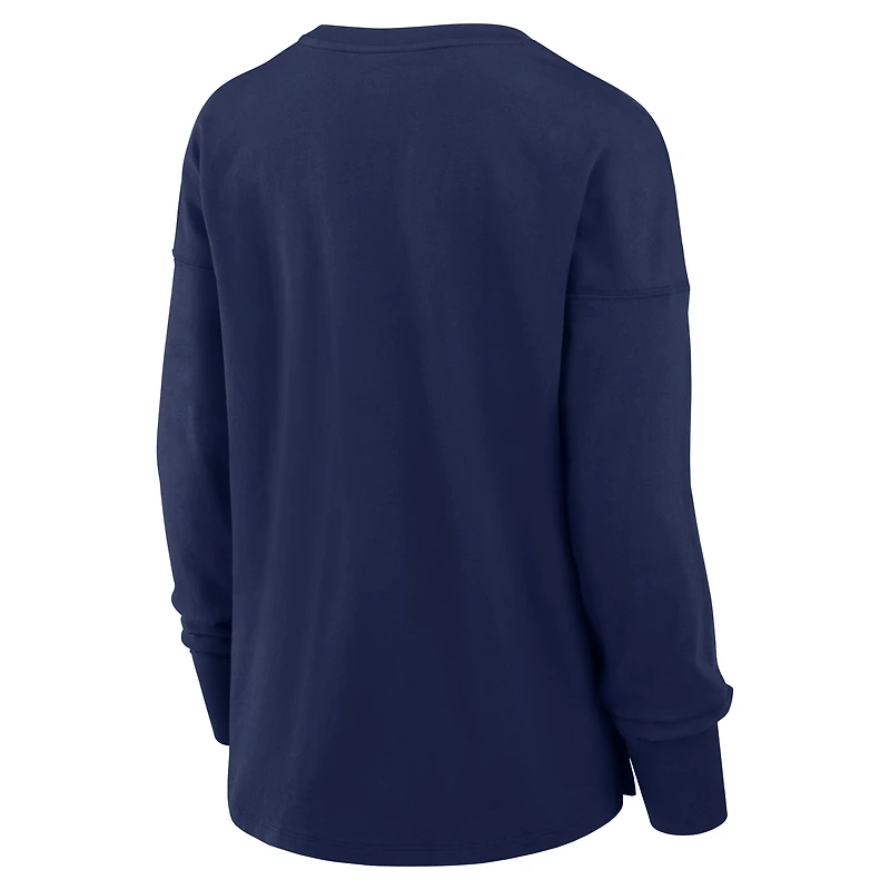 Women's Fanatics Navy New England Patriots Essential Long Sleeve T-Shirt