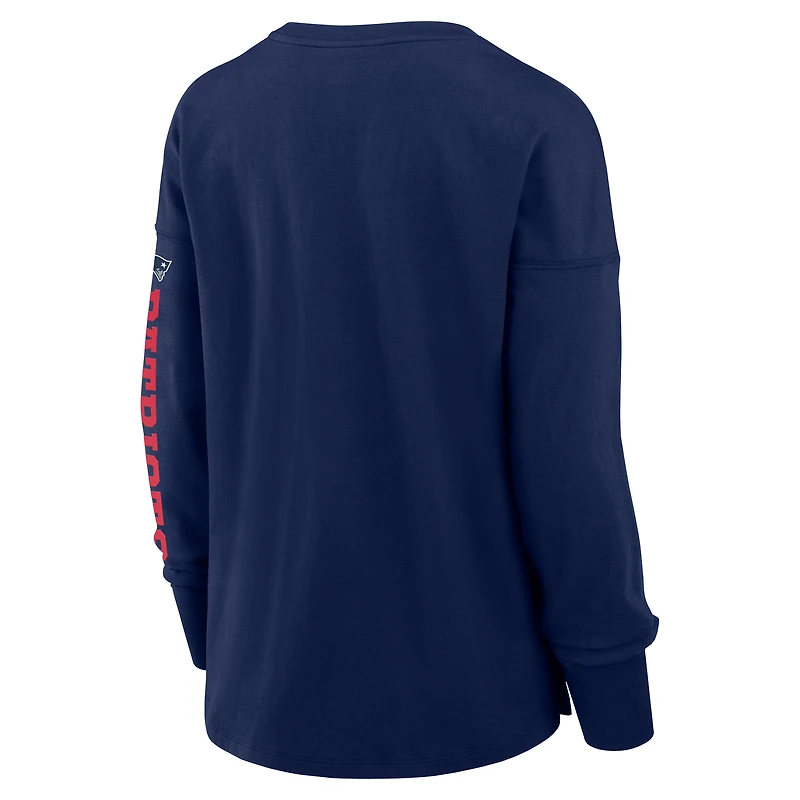 Women's Fanatics Navy New England Patriots Hometown Legacy Long Sleeve T-Shirt