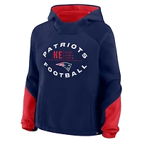 Women's Fanatics Navy New England Patriots Oversized Redzone Bubble Screen Pullover Hoodie