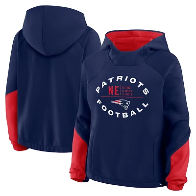 Women's Fanatics Navy New England Patriots Oversized Redzone Bubble Screen Pullover Hoodie