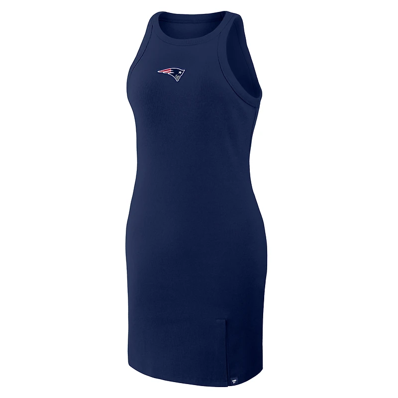 Women's Fanatics Navy New England Patriots Push Beyond Tri-Blend Ribbed Sleeveless Dress