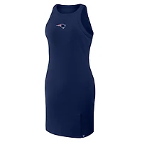 Women's Fanatics Navy New England Patriots Push Beyond Tri-Blend Ribbed Sleeveless Dress