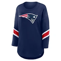 T-shirt à manches 3/4 Fanatics pour femme, bleu marine, Redzone, New England Patriots