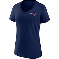 Women's Fanatics Navy New England Patriots Team Mother's Day V-Neck T-Shirt