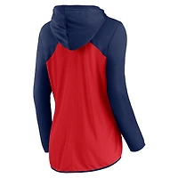 Sweat à capuche entièrement zippé avec inscription New England Patriots rouge/bleu marine Fanatics pour femmes