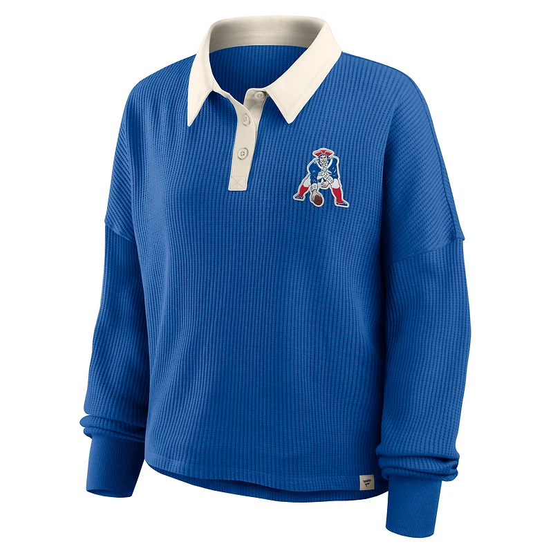 Women's Fanatics Royal New England Patriots Oversized Hometown Premium Thermal Long Sleeve Shirt