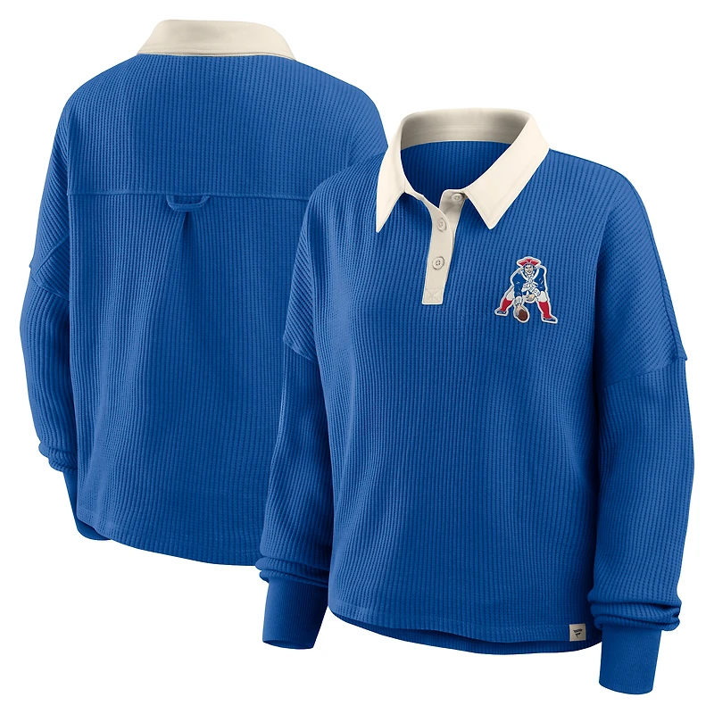Women's Fanatics Royal New England Patriots Oversized Hometown Premium Thermal Long Sleeve Shirt