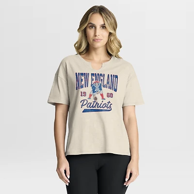 Women's Fanatics Tan New England Patriots Heritage Stadium Slub Boxy T-Shirt