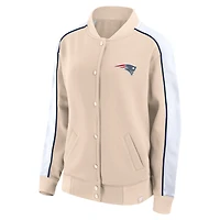Women's Fanatics Tan New England Patriots Lounge Full-Snap Varsity Jacket
