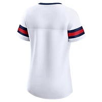 Women's Fanatics White New England Patriots Sunday Best Lace-Up T-Shirt
