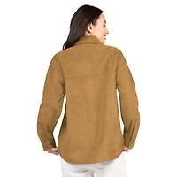 Women's G-III 4Her by Carl Banks  Brown New England Patriots Re-Match Corduroy Full-Snap Shacket