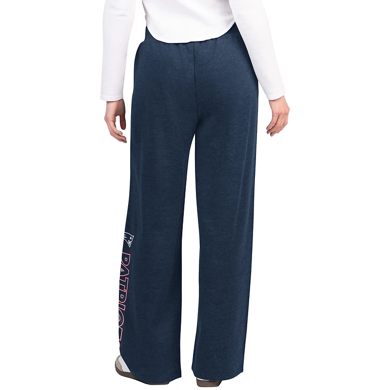 Women's G-III 4Her by Carl Banks Navy New England Patriots Field Wide Leg Sweatpants