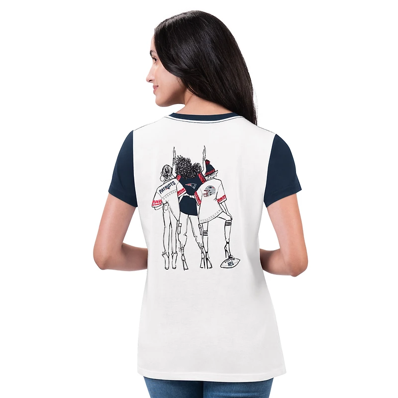 T-shirt pour femme G-III 4Her by Carl Banks blanc New England Patriots Fashion Illustration