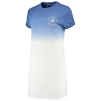 Robe t-shirt à trois mélanges ombré Junk Food pour femmes, bleu royal/blanc, New England Patriots