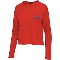 Women's Junk Food Red New England Patriots Pocket Thermal Long Sleeve T-Shirt
