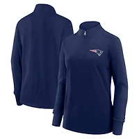 Veste à logo athlétique bleu marine New England Patriots Velocity fermeture éclair quart de tour pour femme