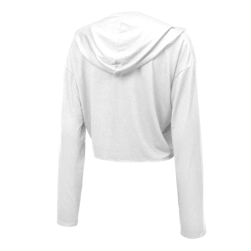 Sweat à capuche Majestic Threads Drake Maye blanc New England Patriots paillettes pour femme